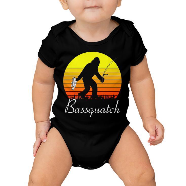 Bassquatch Bigfoot Fishing Tshirt Baby Onesie