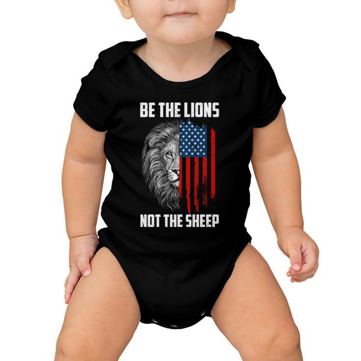 Be The Lions Not The Sheep Usa American Flag Tshirt Baby Onesie