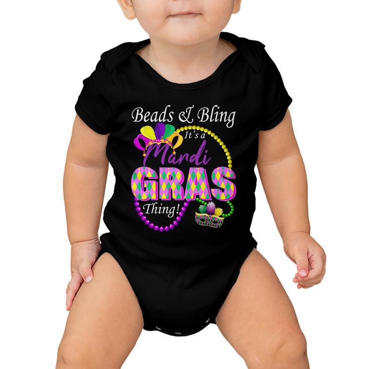 Beads And Bling Its A Mardi Gras Thing Baby Onesie