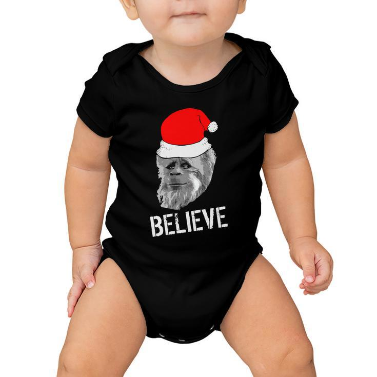 Believe Santa Sasquatch Baby Onesie