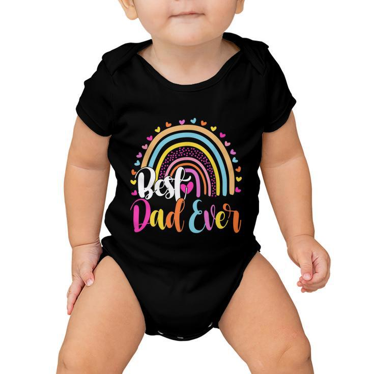Best Dad Ever Rainbow Funny Fathers Day From Daughters Girls Gift Baby Onesie