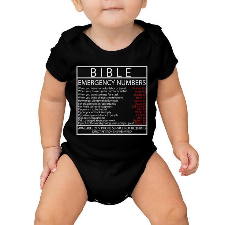 Bible Emergency Hotline Numbers Baby Onesie