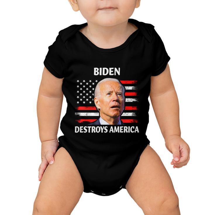 Biden Destroy American Joe Biden Confused Funny 4Th Of July Baby Onesie