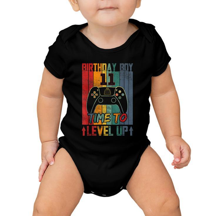 Birthday Boy 11 Time To Level Up 11 Birthday 11 Year Old Cool Gift Baby Onesie