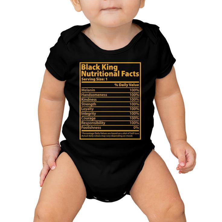 Black King Nutritional Facts Tshirt Baby Onesie