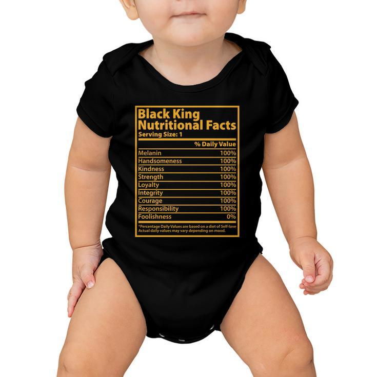 Black King Nutritional Facts V2 Baby Onesie