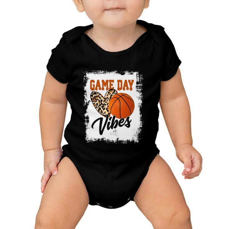 Bleached Game Day Vibes Basketball Fan Mom Grandma Auntie Cute Gift Baby Onesie