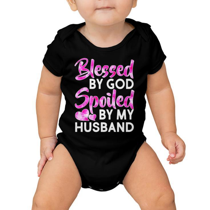 Blessed By God Spoiled By Husband Tshirt Baby Onesie