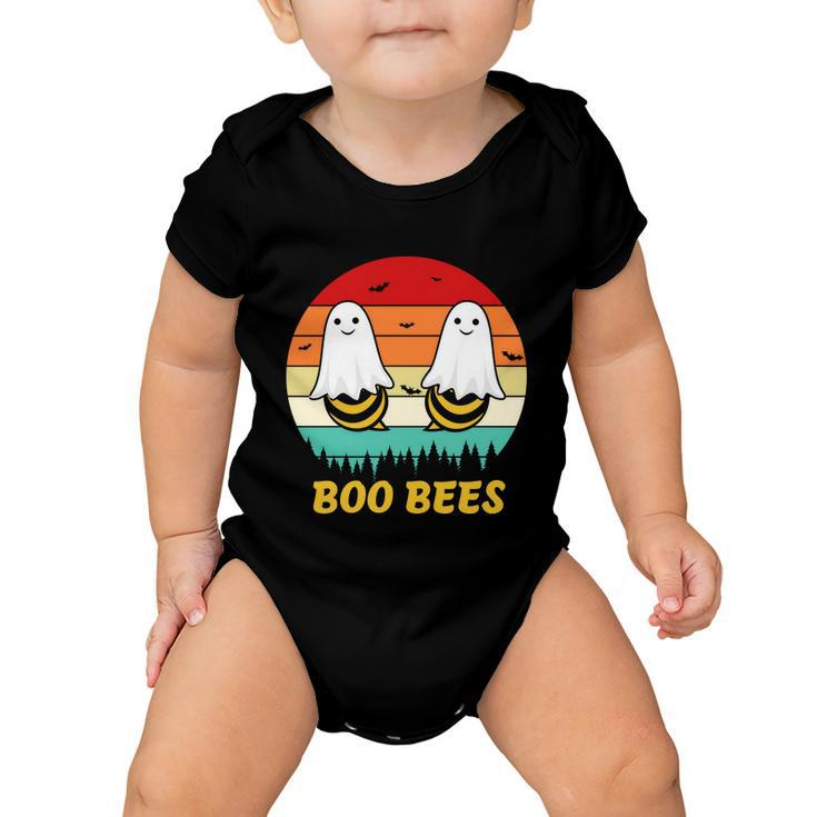 Boo Bees Ghost Halloween Quote V2 Baby Onesie