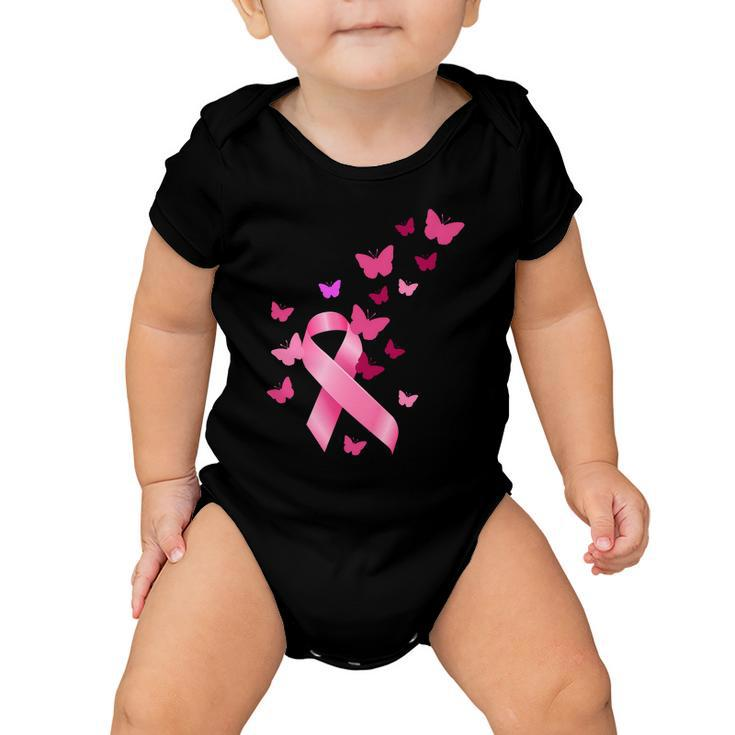 Breast Cancer Awareness Butterflies Logo Baby Onesie