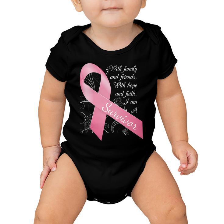 Breast Cancer Survivor Family Friends Hope Faith Tshirt Baby Onesie