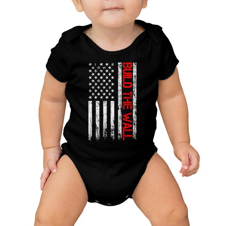 Build The Wall Distressed Flag Baby Onesie