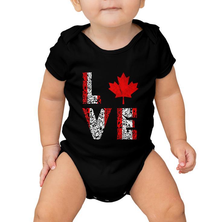 Canada Love Canadian Maple Leaf Baby Onesie