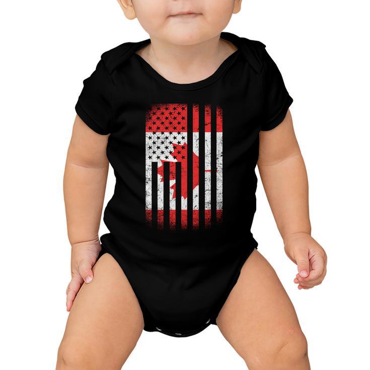 Canada Usa Mash-Up Maple Leaf Retro Flag Tshirt Baby Onesie