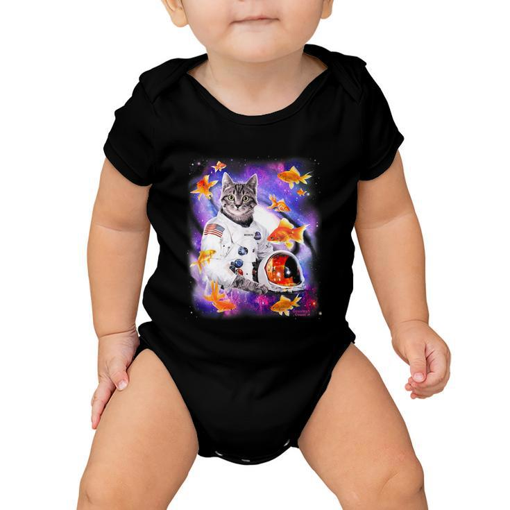Cat Astronaut In Cosmic Space Funny Shirts For Weird People Baby Onesie
