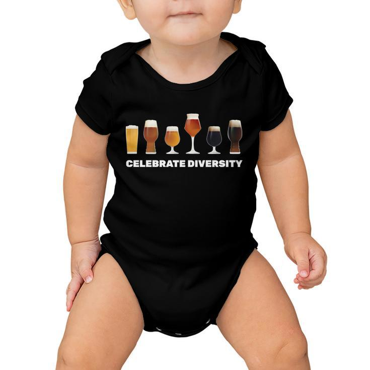Celebrate Diversity Beer Funny Tshirt Baby Onesie