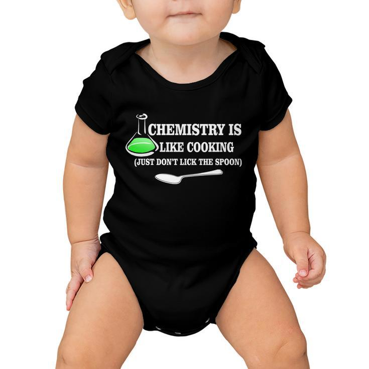 Chemistry Cooking Dont Lick The Spoon Tshirt Baby Onesie