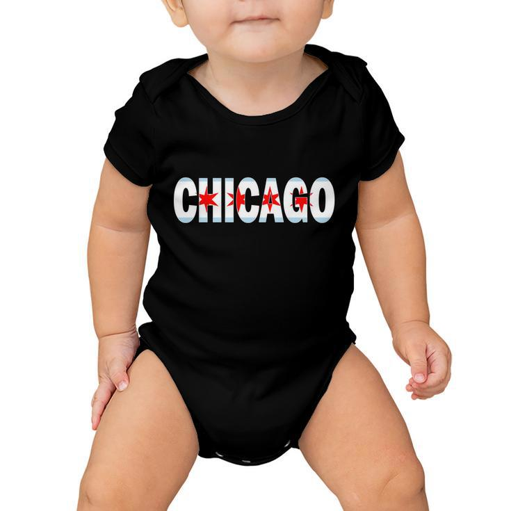 Chicago Flag Star Logo Baby Onesie