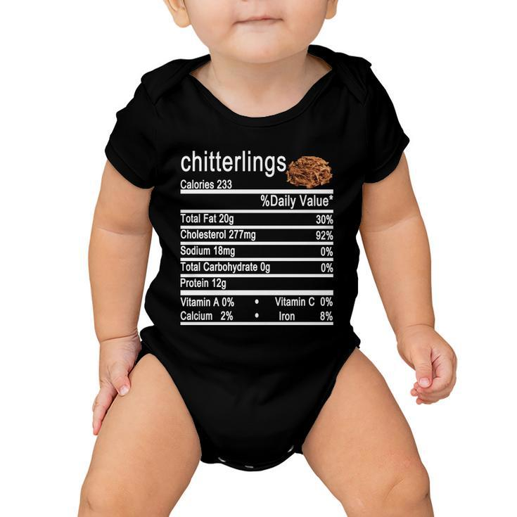 Chitterlings Nutrition Facts Label Baby Onesie