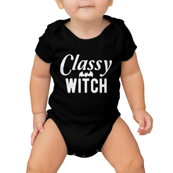 Classy Witch Halloween Quote Baby Onesie
