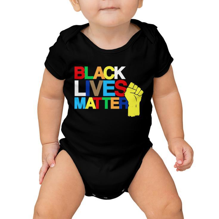 Colorful Black Lives Matter Fist African Style Tshirt Baby Onesie