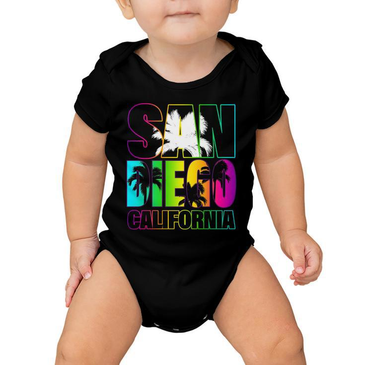 Colorful San Diego California Tshirt Baby Onesie