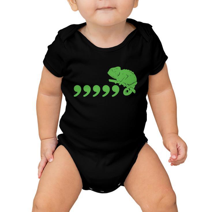 Comma Chameleon Funny Baby Onesie