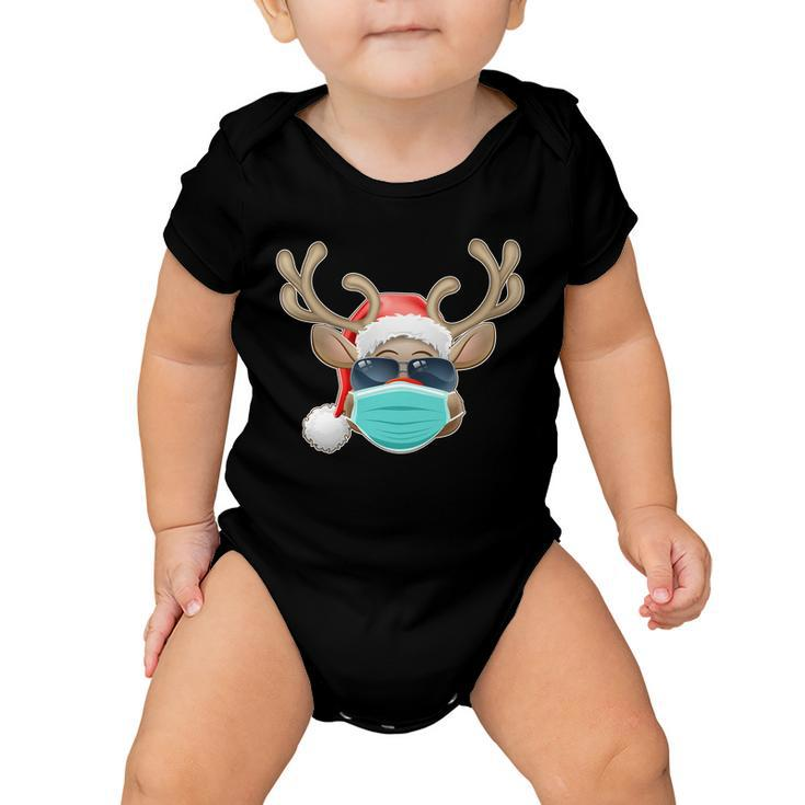 Cool Christmas Rudolph Red Nose Reindeer Mask 2020 Quarantined Graphic Design Printed Casual Daily Basic Baby Onesie
