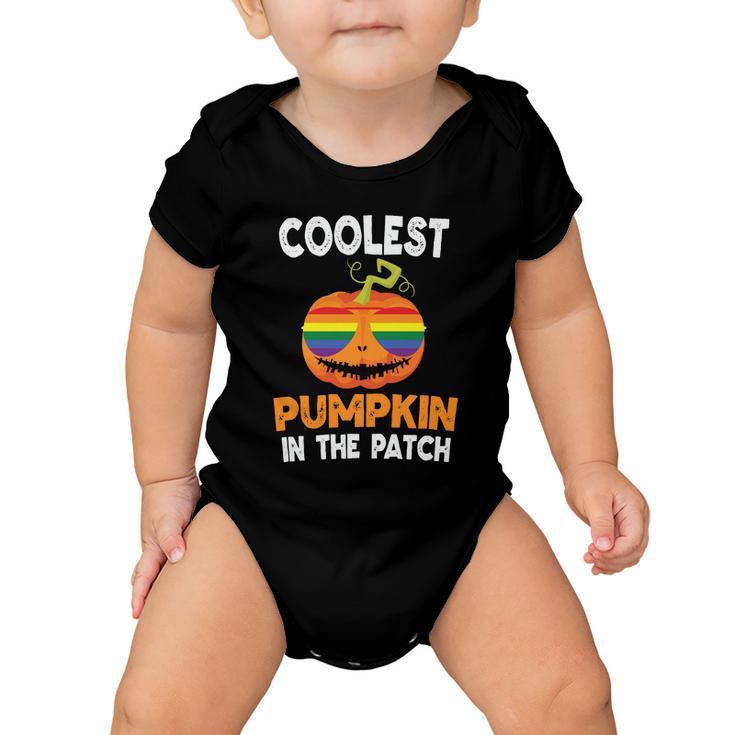 Coolest Pumpkin In The Patch Lgbt Gay Pride Lesbian Bisexual Ally Quote Baby Onesie