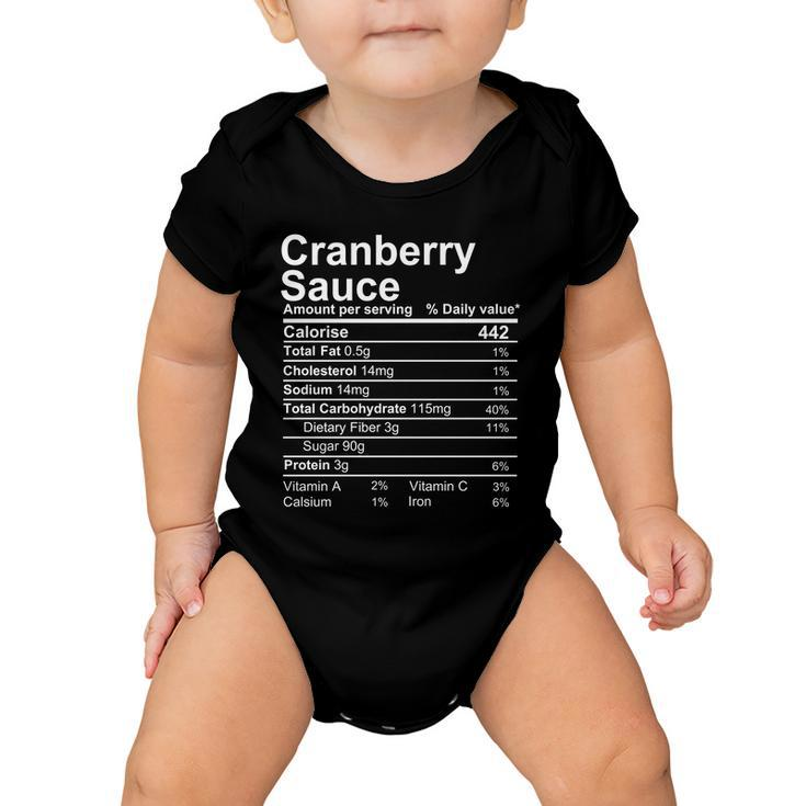 Cranberry Sauce Nutrition Facts Label Baby Onesie