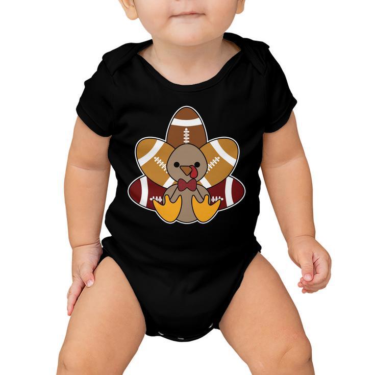 Cute Football Turkey Thanksgiving Tshirt Baby Onesie