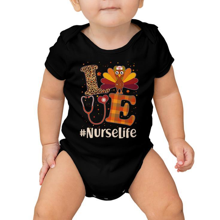 Cute Thanksgiving Nurselife Fall Patterns Nurse Turkey Tshirt Baby Onesie