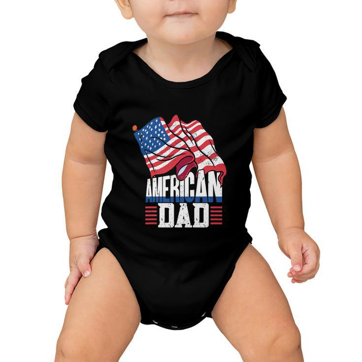 Dad Patriotic American Flag 4Th Of July Baby Onesie
