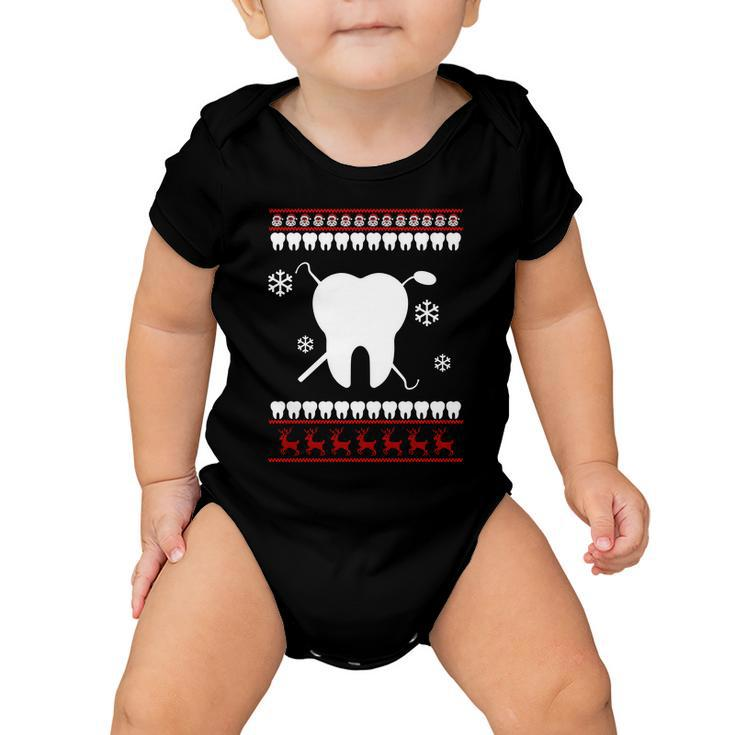 Dentist Ugly Christmas Sweater Baby Onesie