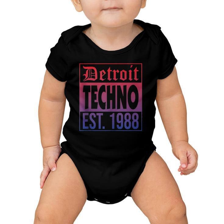 Detroit Techno Established 1988 Edm Rave Baby Onesie
