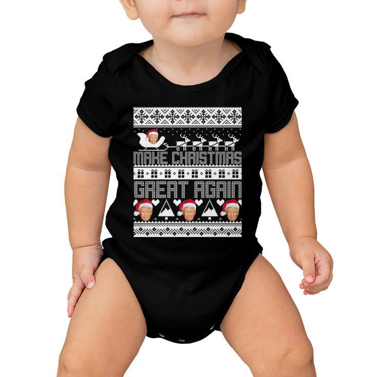 Donald Trump Make Christmas Great Again Ugly Christmas Tshirt Baby Onesie