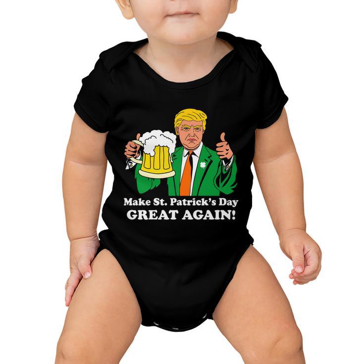 Donald Trump Make St Patricks Day Great Again Beer Drinking Baby Onesie