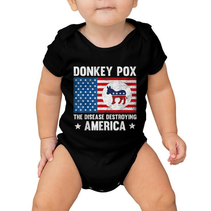 Donkey Pox The Disease Destroying America Funny Anti Biden V3 Baby Onesie