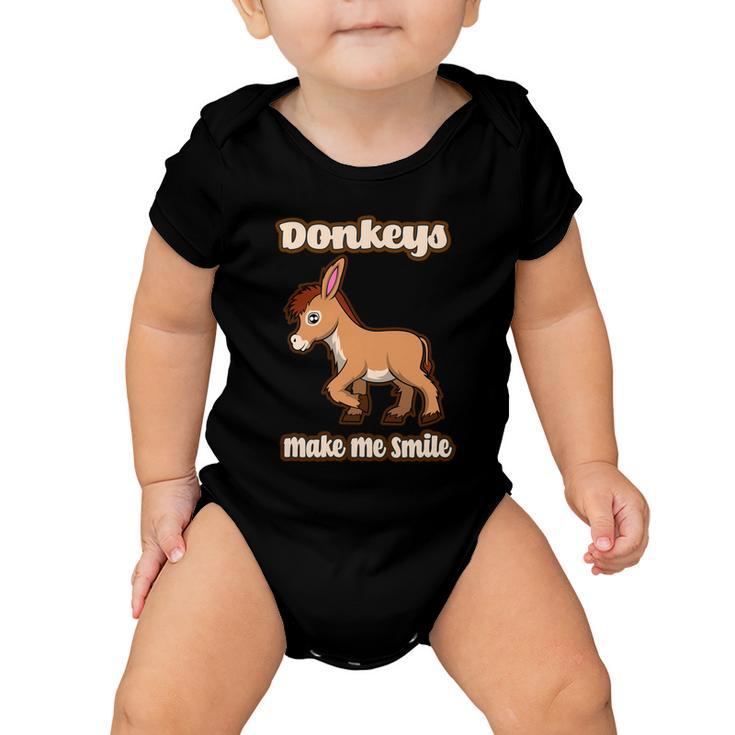 Donkeys Smile Cute Mule Cute Gift Baby Onesie