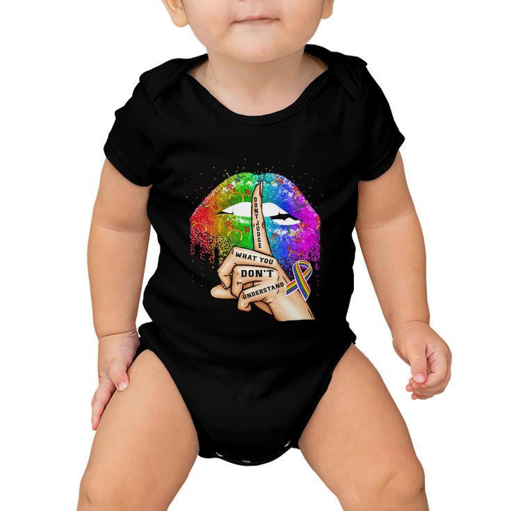 Dont Judge What You Dont Understand Lgbt Pride Lips Baby Onesie