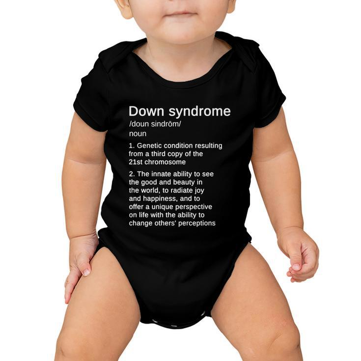 Down Syndrome Definition Awareness Month V3 Baby Onesie