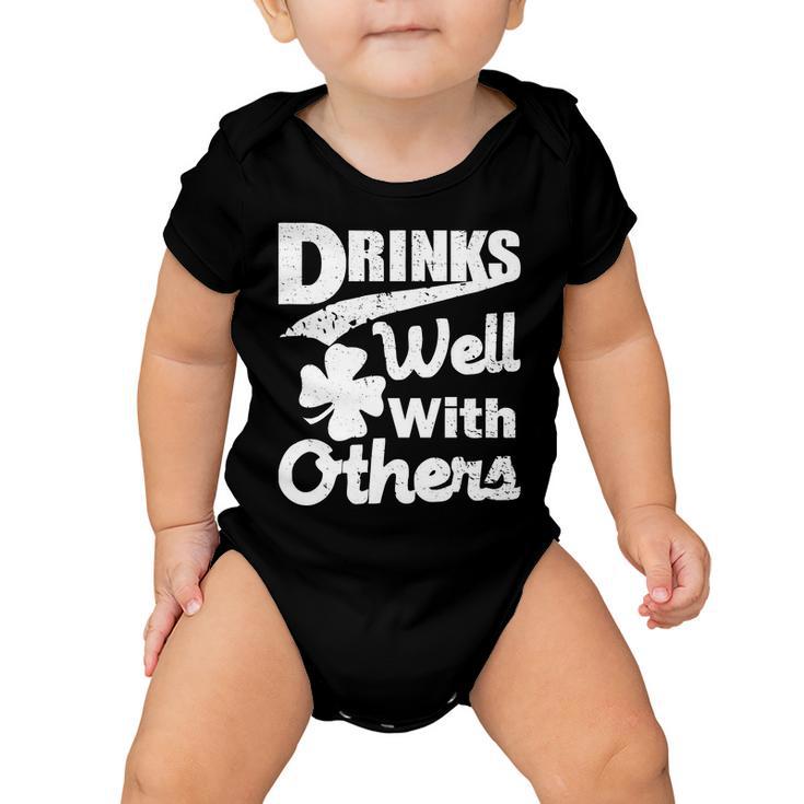 Drinks Well With Others St Patricks Day Tshirt Baby Onesie