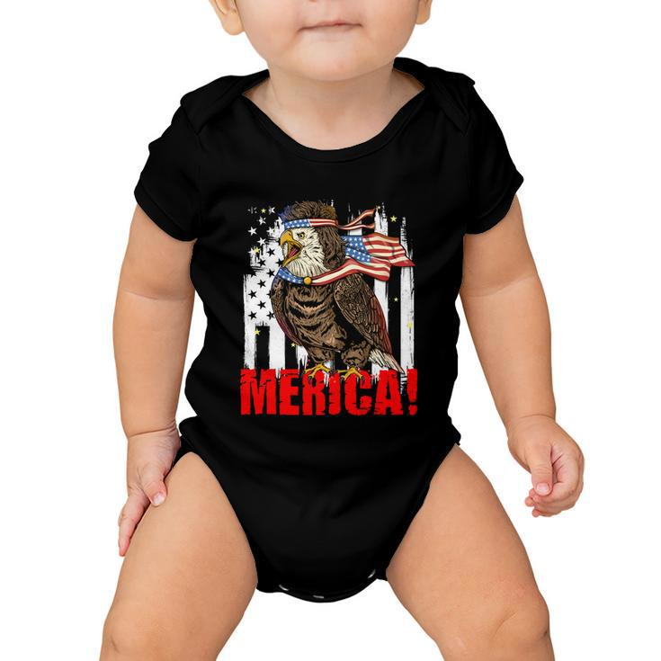 Eagle American Flag Usa Flag Mullet Eagle 4Th Of July Merica Gift Baby Onesie