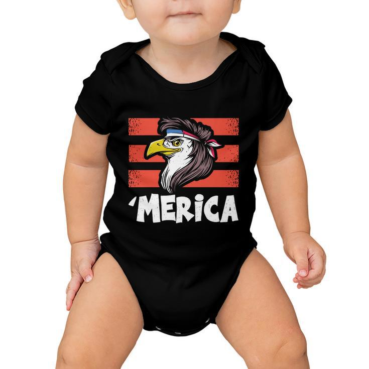 Eagle Mullet 4Th Of July 2021Gift Usa American Flag Merica Cool Gift Baby Onesie
