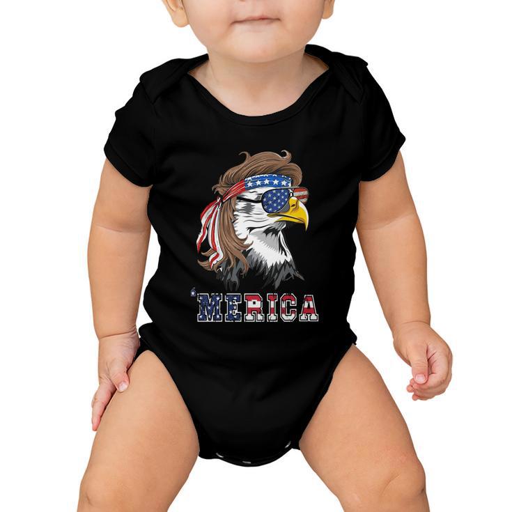 Eagle Mullet 4Th Of July American Usa Us Flag Merica Eagle Gift Baby Onesie