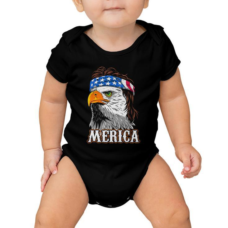 Eagle Mullet 4Th Of July Cool Gift Usa American Flag Merica Gift Baby Onesie