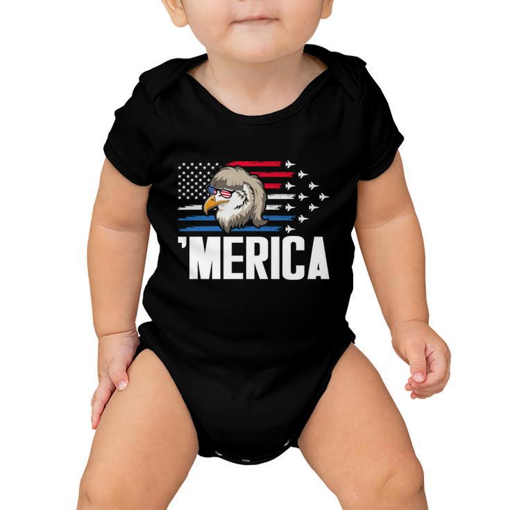 Eagle Mullet 4Th Of July Gift Usa American Flag Merica Cool Gift Baby Onesie