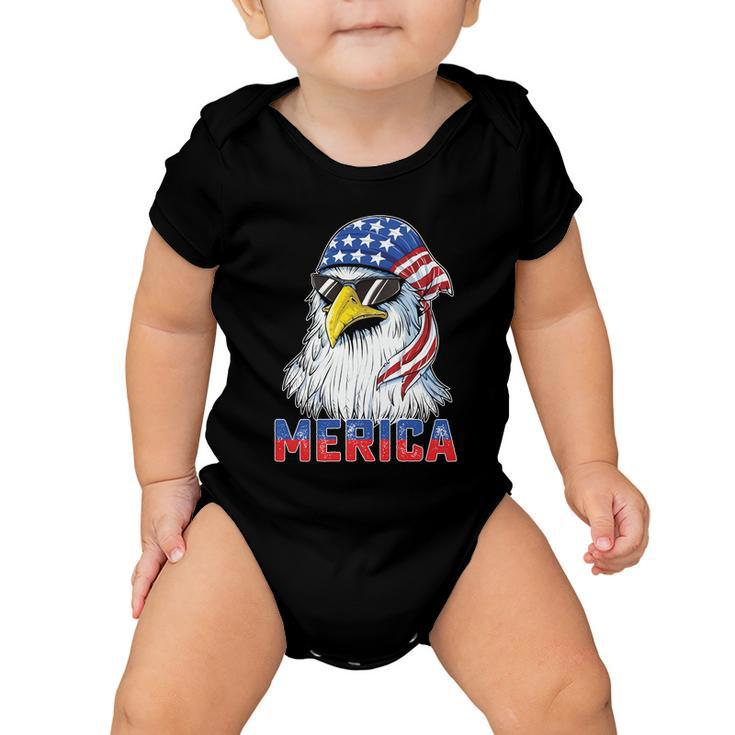Eagle Mullet 4Th Of July Usa American Flag Merica Gift V10 Baby Onesie