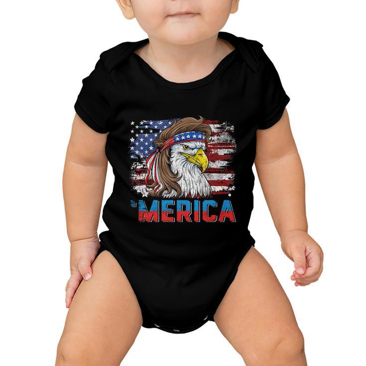 Eagle Mullet 4Th Of July Usa American Flag Merica Gift V12 Baby Onesie