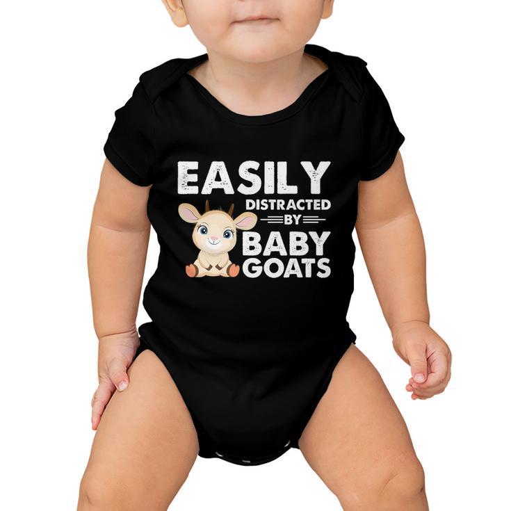 Easily Distracted By Baby Goats Shirt Goat Lovers Baby Onesie